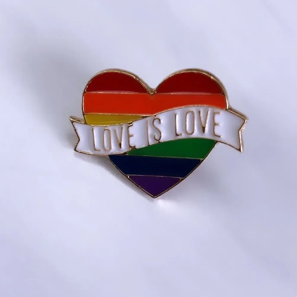 LGBT Love Heart Pin/ Brooch